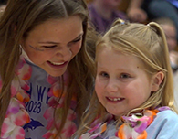  Emily and Gabby at the EHS assembly